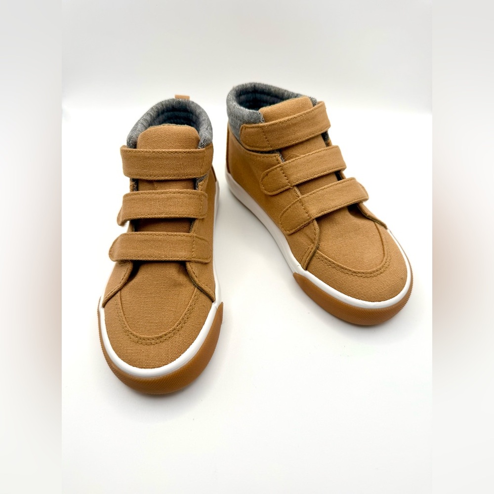 Stylish Tan Kids Sneakers with Velcro Straps